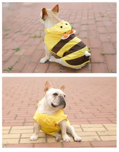 Joli imperméable pour chien design abeille vêtement imperméable pour petit chien et bouledogue