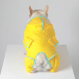 Imperméable pour chien de compagnie à quatre pattes avec capuche pour petits et moyens chiens marche