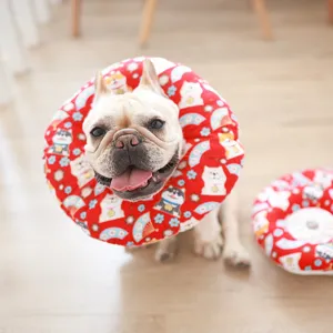 Collier Élisabéthain en Tissu Doux Pour Chats Et Chiens Réglable Anti-Morsure Anti-Léchage Cône de Récupération Mignon Imprimé Dessin Animé Protection