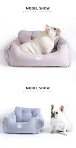 Comfortable pet car seat for small dogs, soft portable travel dog bed for vehicle safety.
