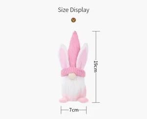 Easter bunny gnome doll plush toy holiday home decoration desktop ornament 19cm size display