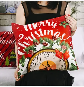 Fodera per cuscino natalizio in velluto quadrato decorazione festiva per la casa