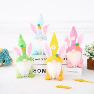 Easter Gnome Faceless Doll Rabbit Ornament Knitted Fabric Plush Toy Home Desktop Decoration Spring Festival Gift