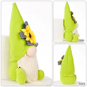 Girasol Gnomo Peluche Muñeca Sin Rostro Verde Rudolf Adorno Detalles Del Producto