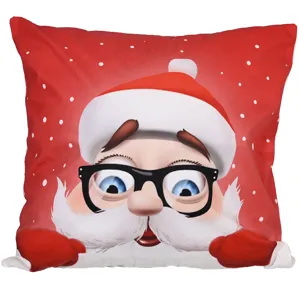 Federa per cuscino natalizia rosso babbo natale cartone animato quadrato per divano casa