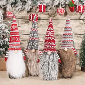 Copertura per Bottiglia di Vino Gnomo di Natale Cappello per Bottiglia di Vino con Barba Lunga Lavorato a Maglia Decorazione da Tavola Festiva Nordica per Festa in Casa