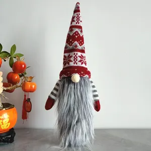 Christmas knitted gnome wine bottle cover faceless old man holiday home decor cute gift