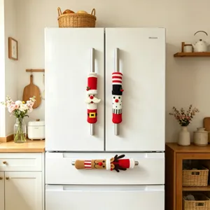 Natale copri maniglia frigorifero 3 pz lavorato a maglia protezione elettrodomestici cucina