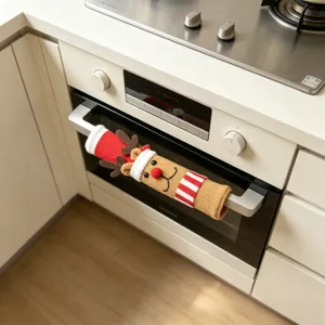 Copertura maniglia forno renna di natale lavorata a maglia decorazione cucina protettiva