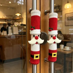 Coperture per Maniglia Frigorifero di Natale Lavorato a Maglia Babbo Natale Pupazzo di Neve Renna Protettore Carino Cartone Animato Decorazione Elettrodomestici