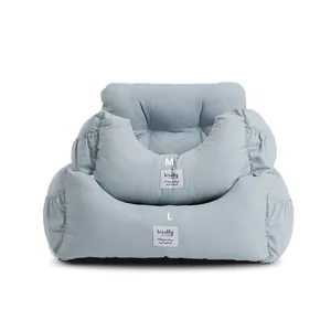 Car pet bed safety seat soft grey blue comfortable portable dog car travel mat for pets