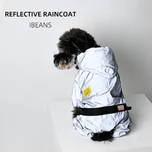 Imperméable pour Chien de Compagnie Imperméable à Quatre Pattes Couverture Totale Réflecteur Veste de Pluie Chiot Avec Capuche Pour Petits Chiens