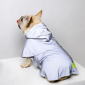 Imperméable pour Animaux de Compagnie Imperméable Réfléchissant Veste de Pluie pour Chien Poncho à Capuche Avec Trou de Laisse Vêtements de Pluie Respirants Pour Petits et Moyens Chiens