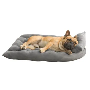 Graues transformierbares Haustier Hundebett multifunktionales Faltkissen fur kleine Hunde
