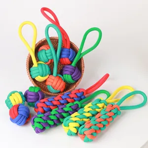 Jouet à Mâcher pour Chien en Corde de Coton Tissé Durable Jouet Interactif de Nettoyage des Dents pour Chiens Moyens et Grands