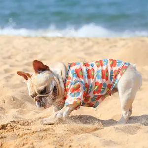 Pet Summer Mesh Cooling T-Shirt Breathable Short Sleeve Vest Floral Puppy Clothes For Small Dogs Pet Apparel