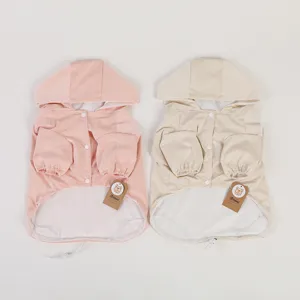 Imperméable pour Chien en PU Double Couche Poncho de Pluie à Capuche Veste de Pluie d'Extérieur pour Petits Chiens Bouledogue Français Teddy Animaux