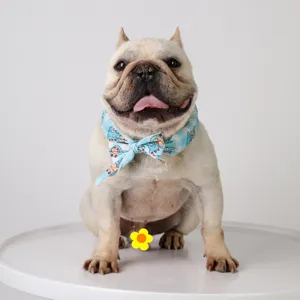 Cartoon Pet Cooling Ice Silk Scarf Dog Summer Bib Anti Heatstroke Breathable Neckwear For French Bulldog Corgi Small Dogs