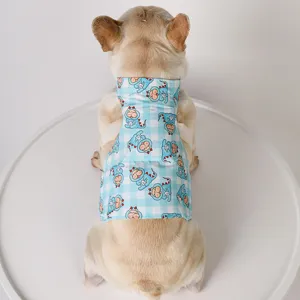 Sommer Haustier Kühlweste Hitzschlag-Prävention Eisschlaufe Atmungsaktiv Cartoon Gedruckt Hundekleidung Haustierbekleidung Welpenbedarf