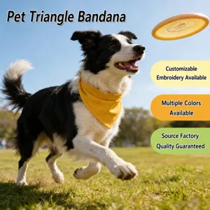 Pet Triangle Scarf Dog Bib Saliva Towel Custom Embroidery Name Solid Color Soft Pet Accessories For Cats And Dogs