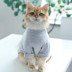 Dog Turtleneck Striped Inner Wear Breathable Cotton Pet Clothes For Small Dogs French Bulldog Teddy Puppy Fall Winter
