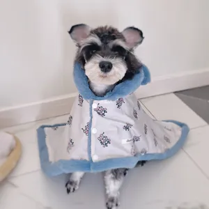 Thickened Warm Pet Blanket Rabbit Fur Cute Cartoon Print Dog Quilt Winter Soft Pet Cape Cloak for Dogs