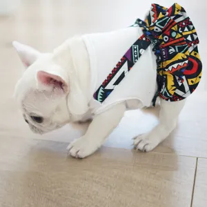 Pet Dog Floral Dress Spring Summer Ethnic Style Cute Princess Skirt Breathable Clothes For Small Dogs Apparel