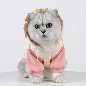 Sudadera de Invierno para Perro con Capucha y Volantes Ropa Suave y Cálida para Perros Pequeños Bulldog Francés Rosa Rojo