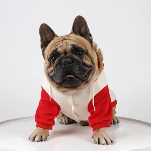 Sudadera con Capucha para Perro Rojo Blanco Ropa de Invierno Cálida para Cachorros Mascotas