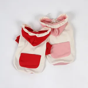 Sudadera de invierno bonita para perros, ropa informal con capucha y sombrero de volantes.