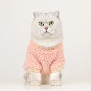 Schattige huisdier fleece sweater voor honden en katten, warme winterkleding voor huisdieren.
