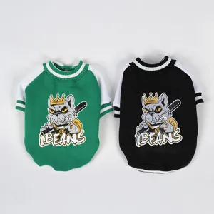 Dog baseball jacket pet warm hoodie winter fleece puppy clothes apparel cute casual outfit