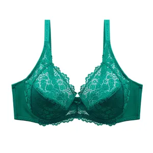 Women's Sexy Lace Plus Size Full Cup Thin Molded Cup Bra Comfortable Breathable Underwear