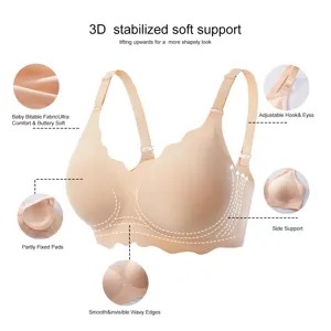 Vista dettagliata del reggiseno push-up senza cuciture con supporto 3D e bordi ondulati.
