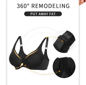Reggiseno sportivo nero senza ferretto da donna con spalline regolabili e comfort.