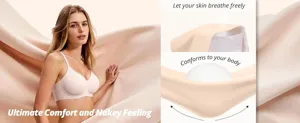 Wireless jelly bra detail with breathable fabric and seamless contouring for all day comfort.