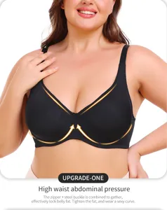 Reggiseno sportivo senza ferretto taglie forti da donna, comodo push-up, uso quotidiano.