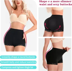High waist shapewear shorts for women, tummy control panties and seamless butt lifter underwear.