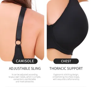 Dettaglio reggiseno sportivo senza ferro taglia forte con spallina regolabile e ottimo supporto.