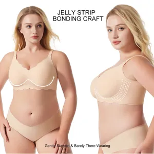 Set reggiseno senza cuciture taglie forti con supporto in gel per il massimo comfort donna