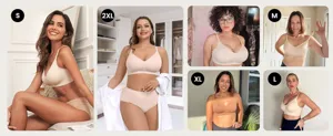 Seamless push-up bra and panty set for women, comfortable wirefree nude underwear S-2XL.