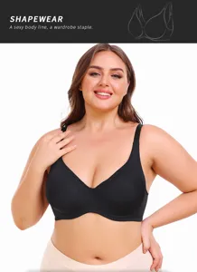 Reggiseno donna taglie forti nero senza ferretto sportivo comodo sostegno giornaliero