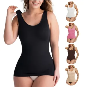 Women's Seamless Square Neck Tummy Control Body Shaping Camisole Solid Color Slim Fit Compression Tank Top Underwear