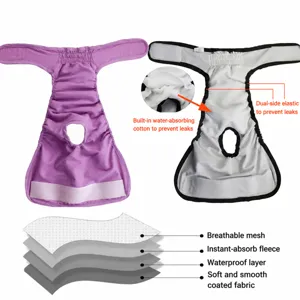 Ademende waterdichte hond hygiëne broek wasbare menstruatie broekje voor teefjes
