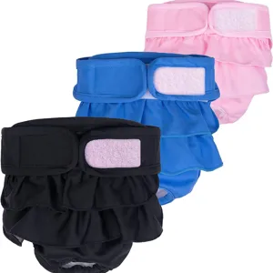 Pet Dog Physiological Pants Female Dog Sanitary Diapers Washable Ruffle Princess Style Puppy Period Panties Pet Supplies