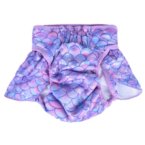 Details of female dog sanitary pants with mermaid scale design, breathable and comfortable.
