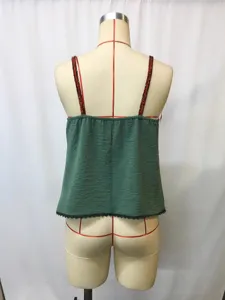 Chinese style retro summer camisole top for women, elegant sleeveless back view design.