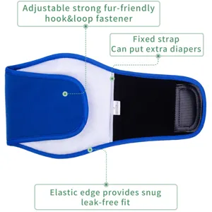 Adjustable male dog belly band breathable pet diaper wrap with leak-free elastic edges.