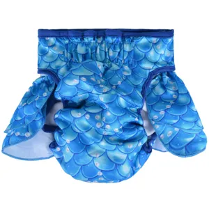 Cute mermaid scale pet physiological pants female dog sanitary diaper breathable puppy shorts