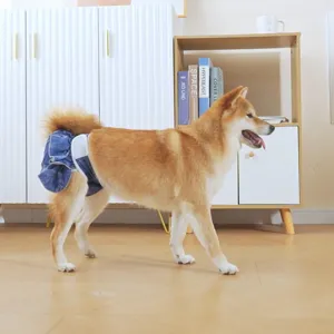 Honden fysiologische broek huisdier sanitaire luier denim met schattige ruches